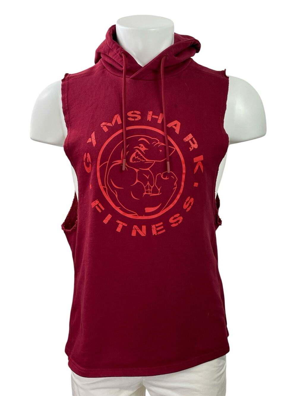 Gymshark Legacy Men's Red Sleeveless Hoodie Hooded Tank Sweatshirt Top Size L